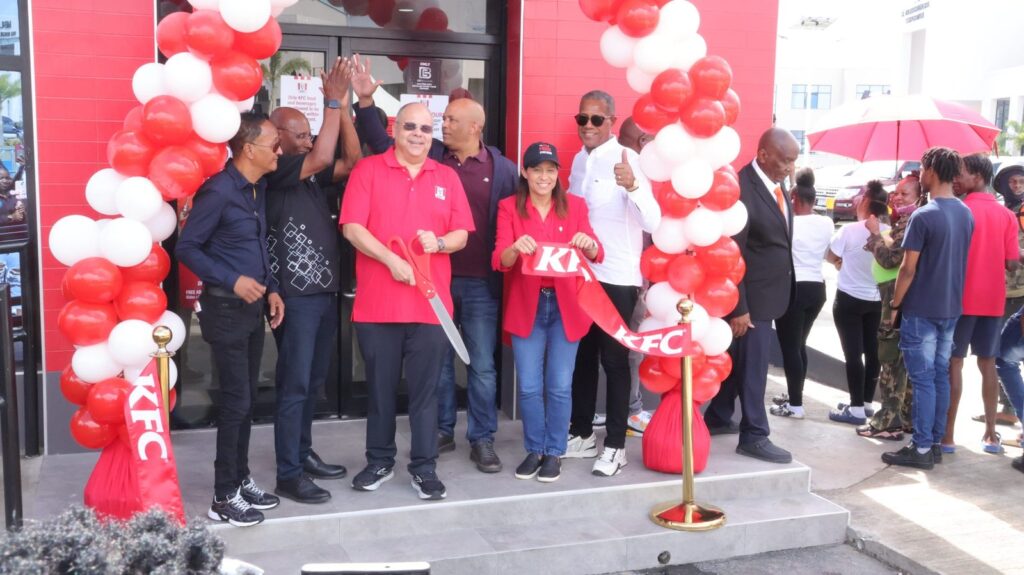 Ribbon cutting at the KFC opening, Morant Bay Urban Centre